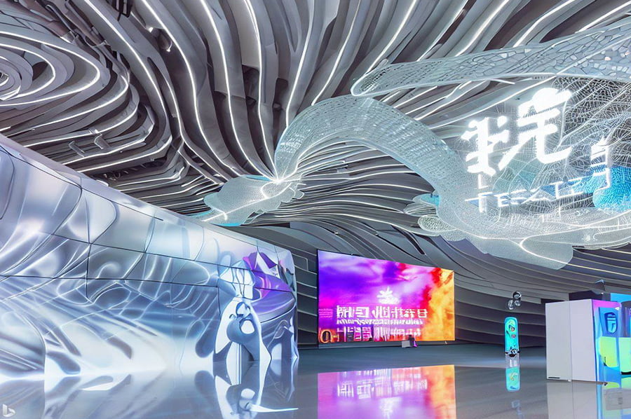 企業(yè)文化展館施工,防汛物資國企文化展館施工圖,家用玻璃制品國企產(chǎn)品展廳效果圖