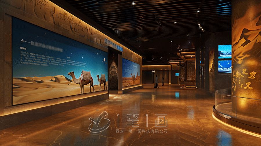 絲綢之路展廳，高科技一帶一路展廳設計效果圖